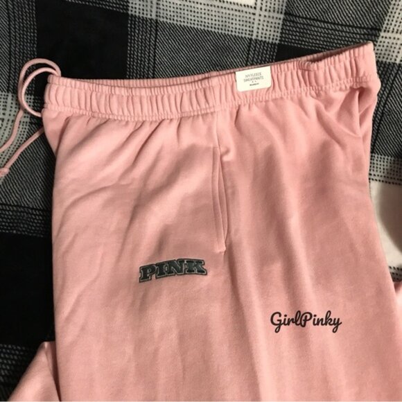 VS PINK sweatpants SET CHALK ROSE LIMITED EDITION & DOG LOGO XS BOTTOMS/SM TOP - Picture 8 of 13